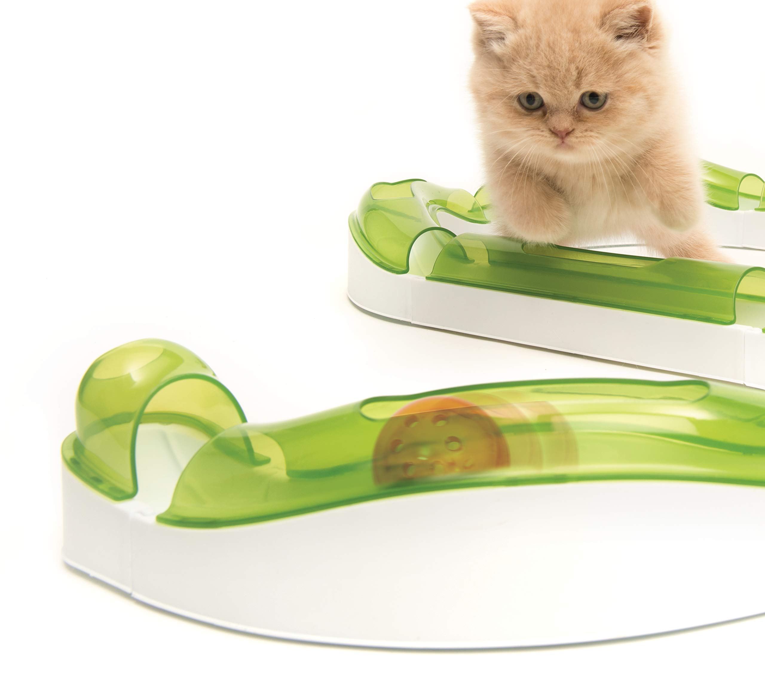 Adjustable cat circuit toys with ball