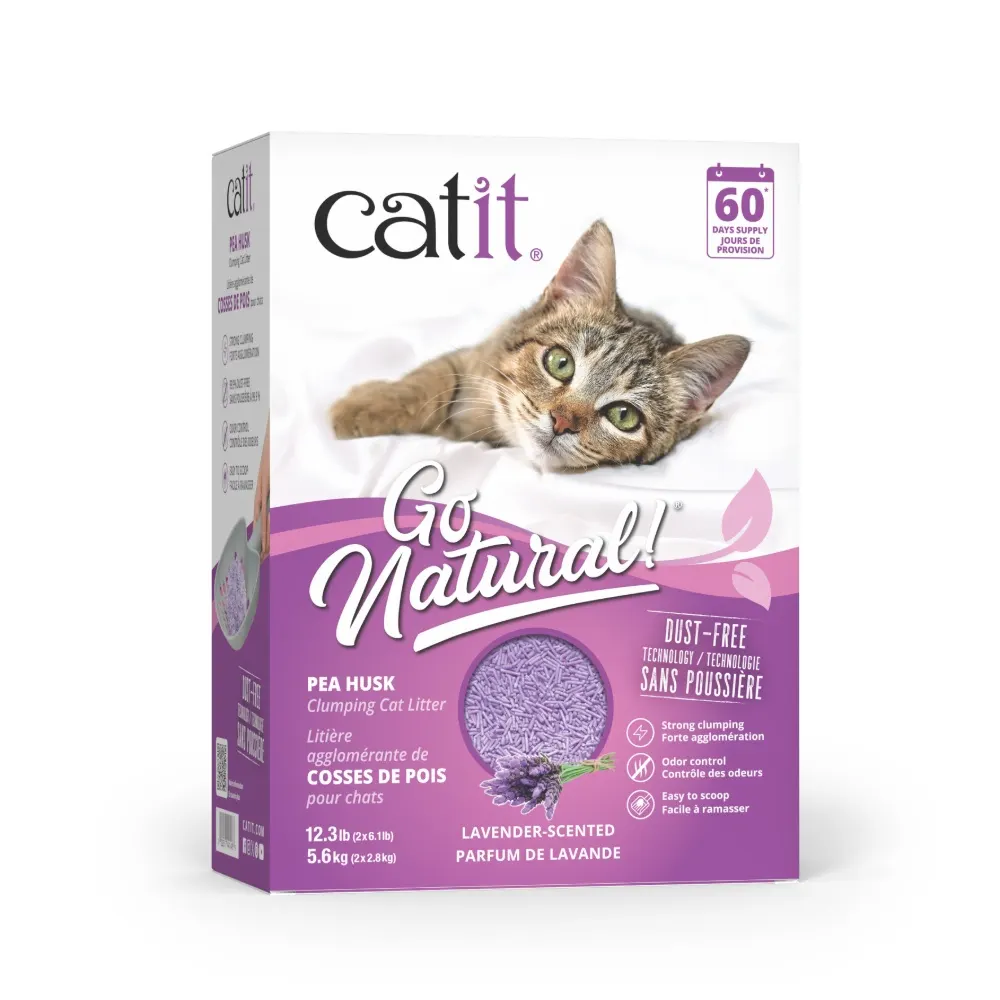 CATIT GO NATURAL PEA HUSK CUMPING LAVENDER 5.6KG (2X2.28KG)